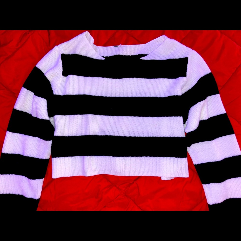 White & Black Stripe Blouse